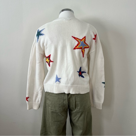 Rails Perci Sweater XS Cream Star Print Cotton Cashmere Blend Knit Womens - Picture 7 of 10